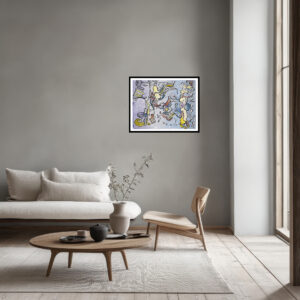 Untitled 1, Horizontal Print, Framed on Gray Wall