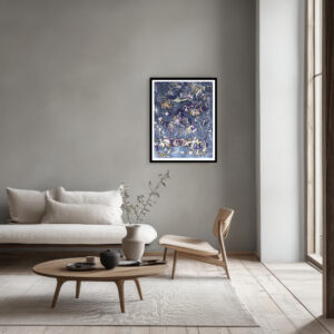 Untitled 2, Vertical Print, Framed on Gray Wall